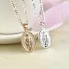 Ahmed Gold Silver Virgin Mary Dainty Medallion Necklace for Women Fashion Mother Mary Necklace Pendant Religious Catholic Gift