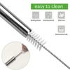 Stainless Steel Metal Drinking Straw Straight or Bent Tip For Juice Coffee Reusable Kitchen Tool