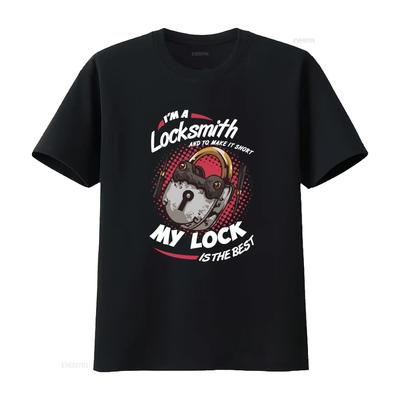 Locksmith T Shirt Locksmithing My Lock Is The Best Vintage Washed Top For Everyday Wear Breathable Homme Stretched Slightly