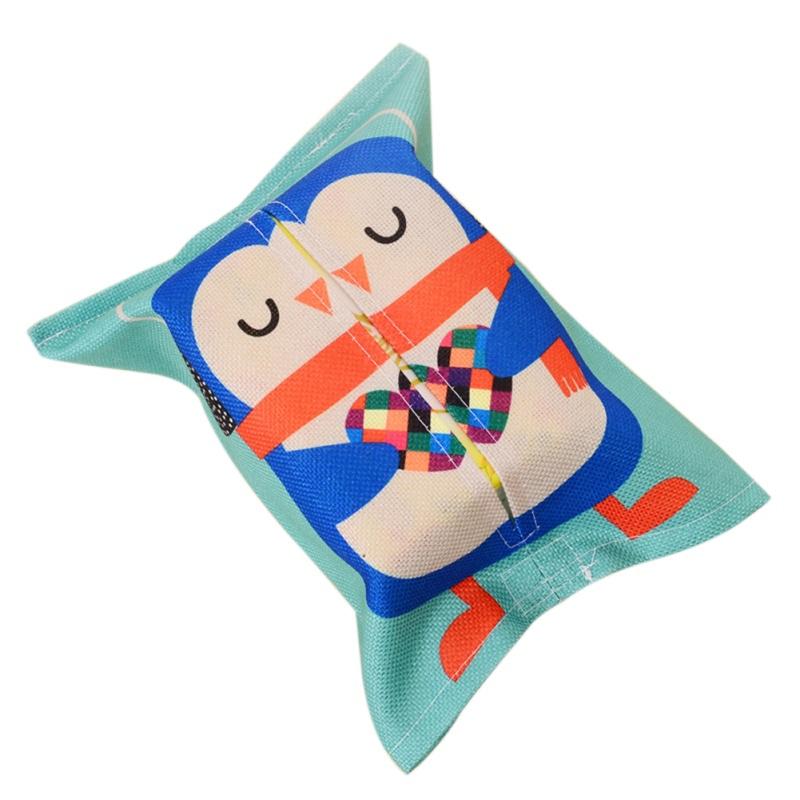 Cartoon Layer Cloth Tissue Box Napkin Cover Holder Home Decor Paper Towel Case