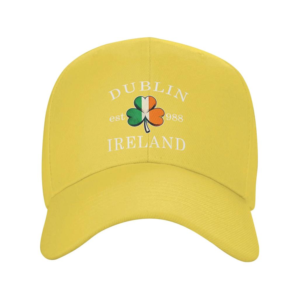 Dublin Ireland Saint Patricks Day Green Shamrock Sun Baseball Cap Summer FeUnisex Unisex Hip Hop Hats High Sports Baseball Caps