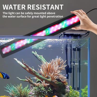 30-60CM Akvaryum Işığı LED Balık Tankı Dalgıç Işık Lambası Su Geçirmez Su Bitkileri Tatlı Su için Genişletilebilir Klipsli