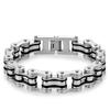 Stainless Steel Biker Bracelet Men - Hip Hop Style Cycling Safety Accessory With Chain Design Geometric