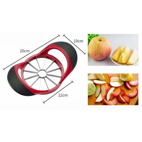 HengKe 12-Blade Apple Slicer and Corer with Ultra-Sharp Stainless Steel Blades and Ergonomic Plastic Handle, 3-in-1 Apple Slicer, Potato Slicer Cutter