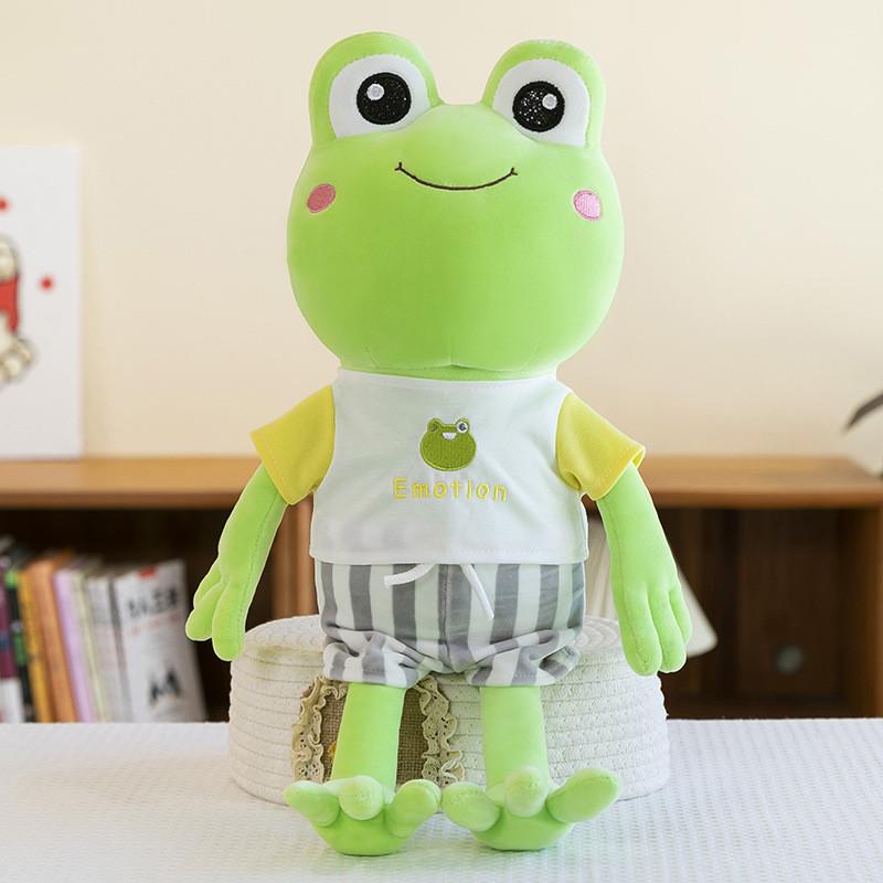 Adorable Green Frog Plush Toy Perfect For Cuddling With Soft Pp Cotton Filling