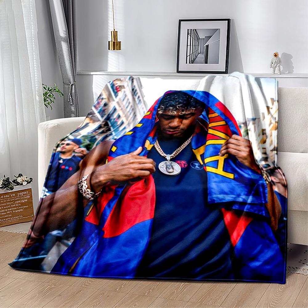Lamine Yamal's Barcelona Player Action Blanket Durable Comfort Great for Livingroom Bed Chair for All Seasons Modern Birthday Christmas Gift Blanket
