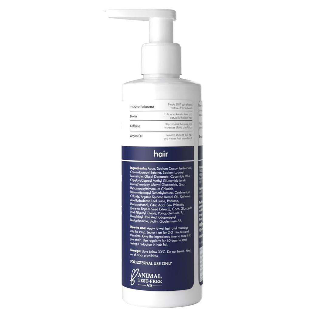 Man Matters DHT Blocking Anti Hair Fall Shampoo 200ml Pack of 1 for Strong, Shiny and Nourished Hair
