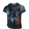 3D Print Sports  Breathable Men T-shirt Animal Dog Pet Loose Street Outdoor Casual Parent-child Short
