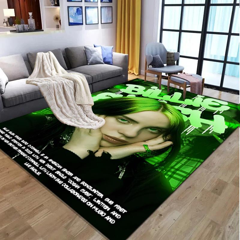 Billie Eilish Pattern Rug, Indoor/Outdoor Mat, for Picnic, Gameroom, Bedroom, Office, Living Room, Home Decor Carpet, Birthday Gift