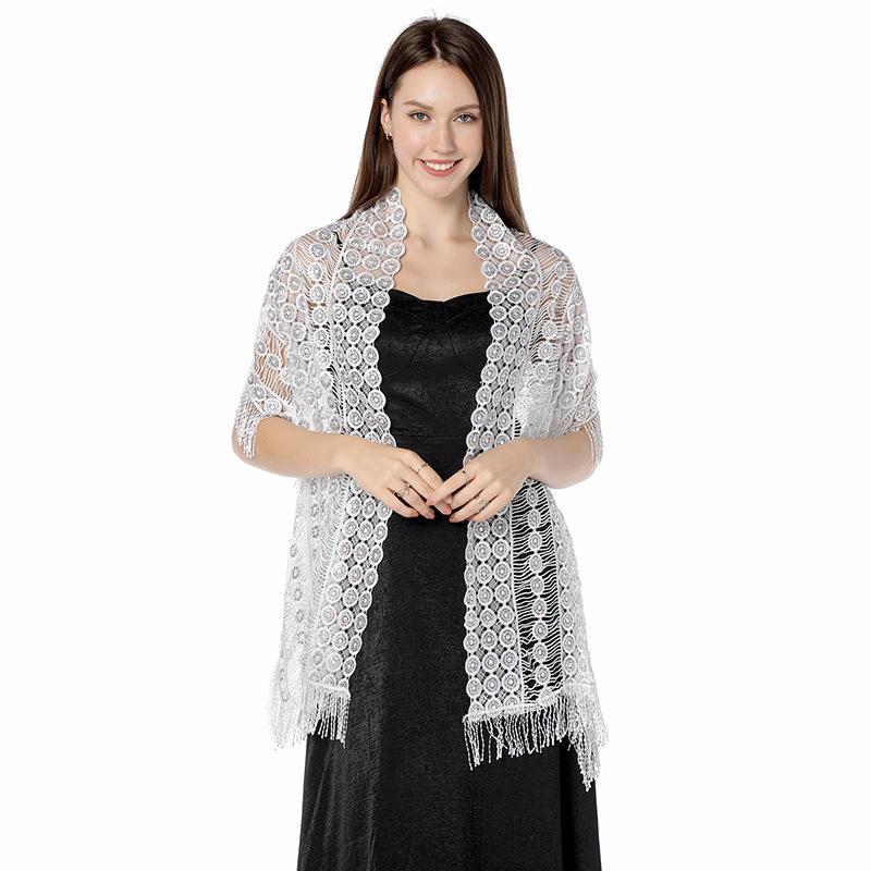 Luxury Sequin Embroidery Shawl with Fringe - Perfect for Brides, Bridesmaids, Weddings, and Evening Gowns