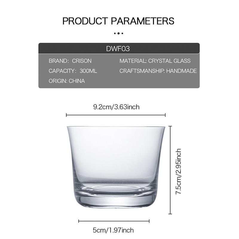 DWF03 CRISON Old Fashioned whisky cocktail drinkware Crystal glass cup 315ML
