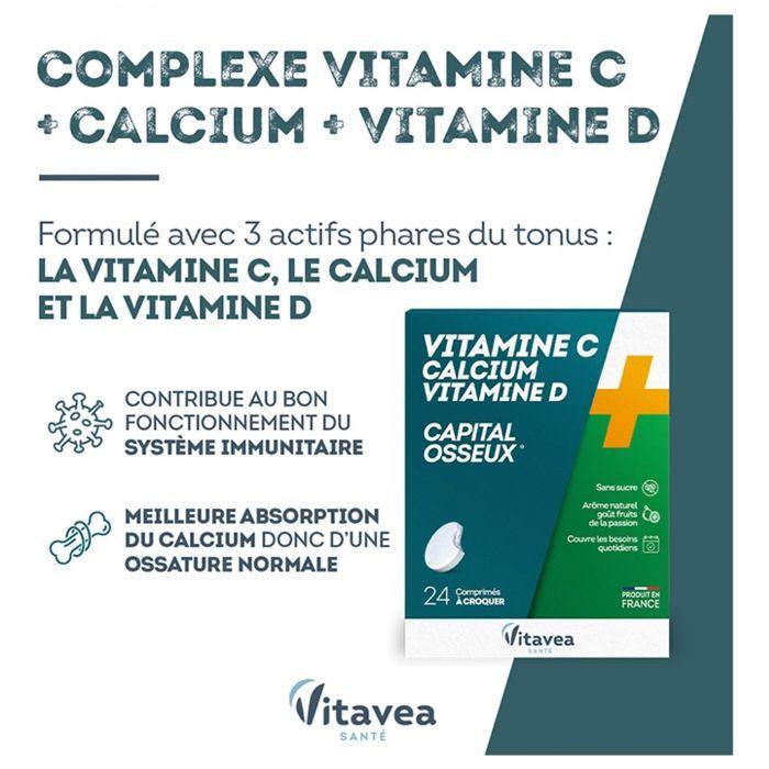 Nutrisanté Vitamine C + Calcium + Vitamine D 24 Comprimés