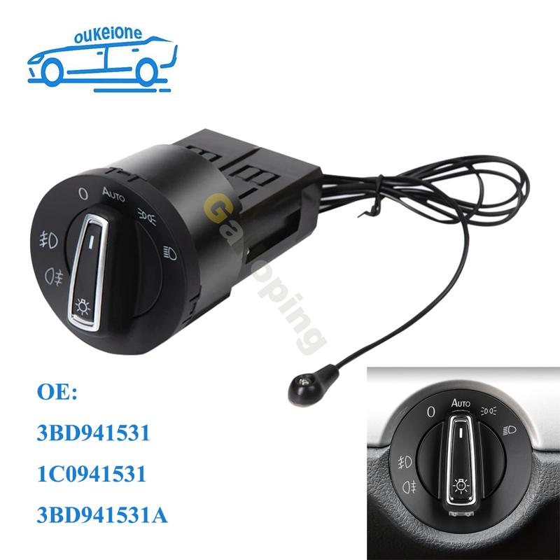 

For Vw Jetta Bora Golf MK4 Passat B5 Beetle T5 Polo 9N Sharan Lupo Headlight Switch Light Control Button Accessories 3BD941531