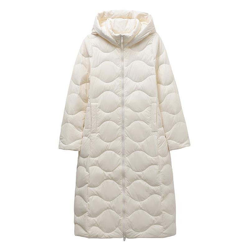 Youjia Damen Extra Lange Kapuzen-Daunenjacke - Schlankmachend und Warm für Herbst/Winter.