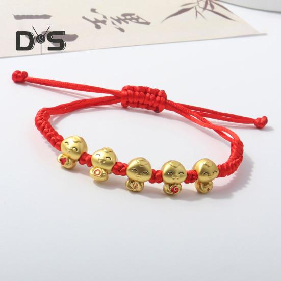 Armband mit geflochtenem Seil und Cartoon-Schlangenanhänger, verstellbar, handgewebt, das Jahr der Schlange, Neujahrsgeschenk