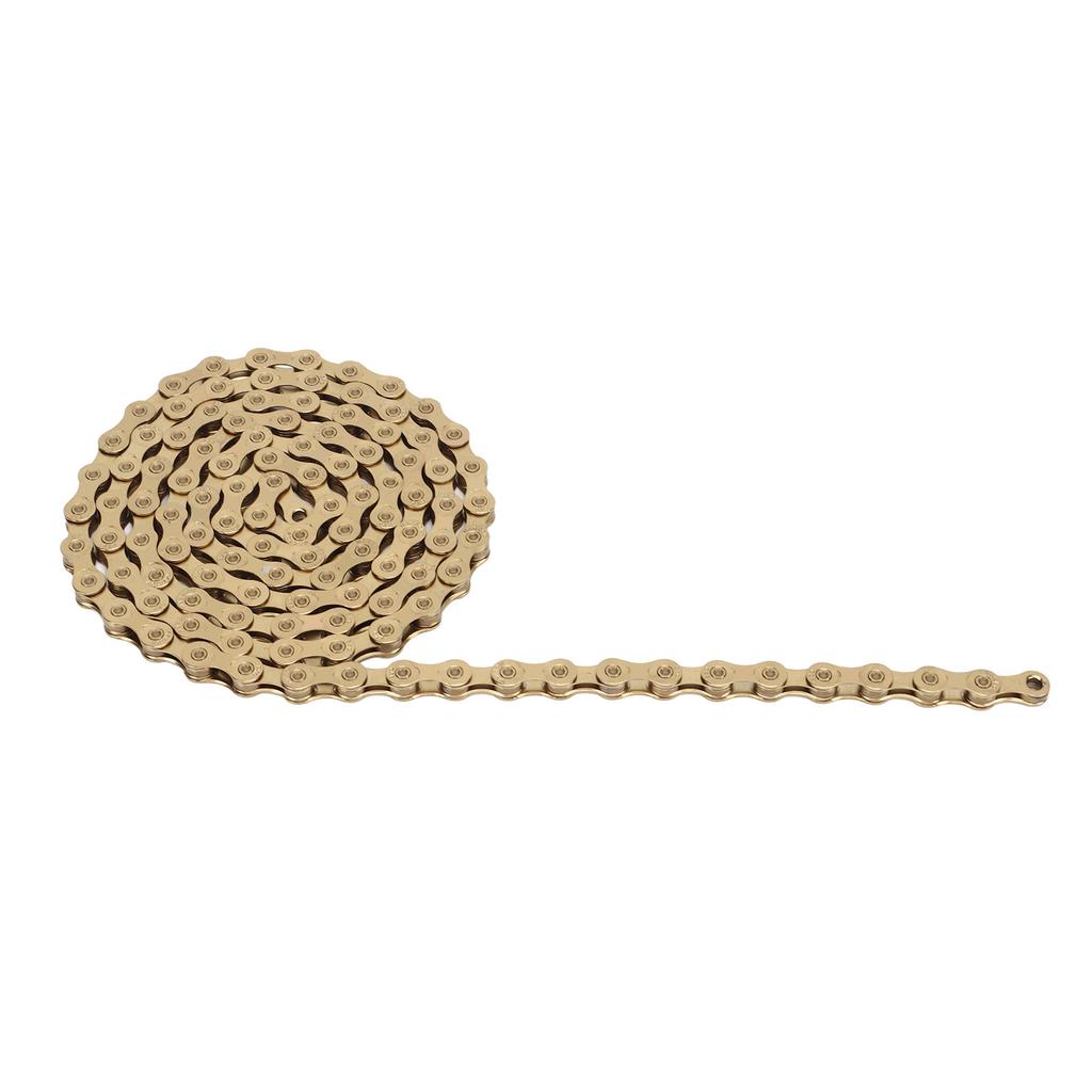 Mountain Bike Chain Strong Tensile Strength Impact Resistance Titanium Gold Color 9 Speed Road Bike Chain