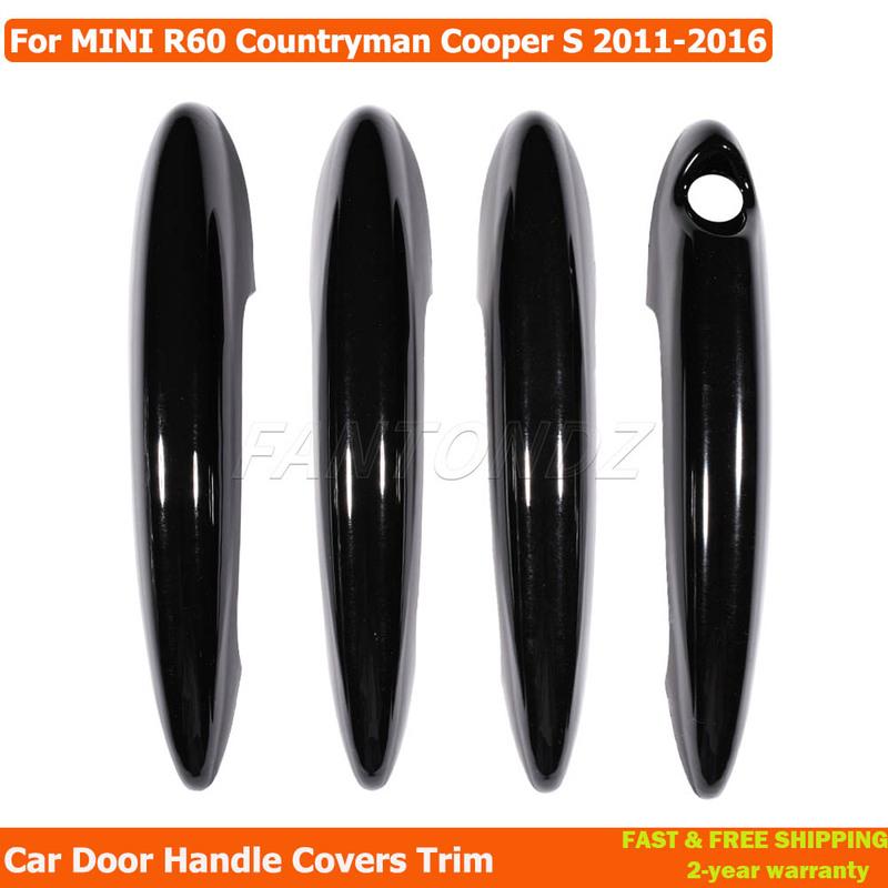 

4Pcs/Set Door Handle Cover Trim Gloss Black 4 Doors For BMW Mini R60 Countryman Cooper S 2011-2016