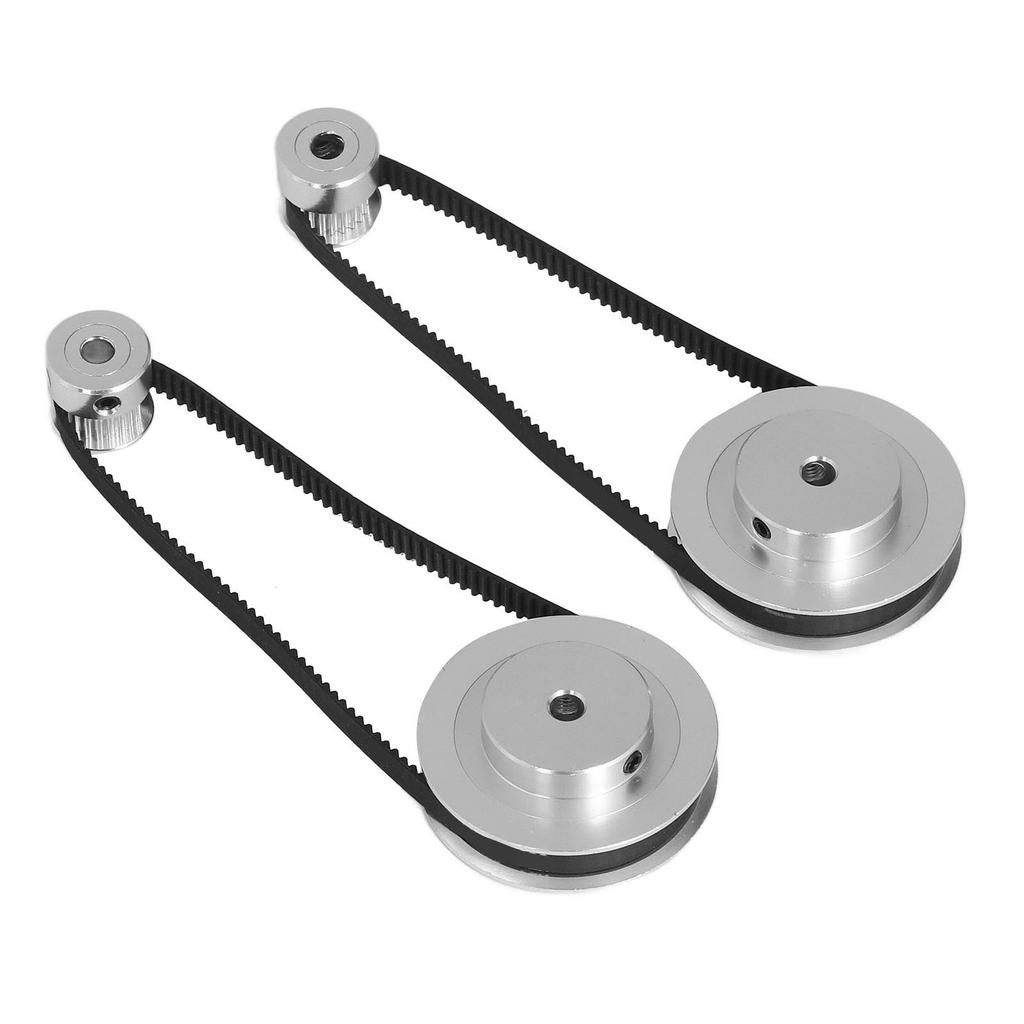 Timing Pulley Set 20 Teeth 60 Teeth Aluminum Synchronous Wheel with 280mm Length 6mm Width Timing Belt for 3D Printer