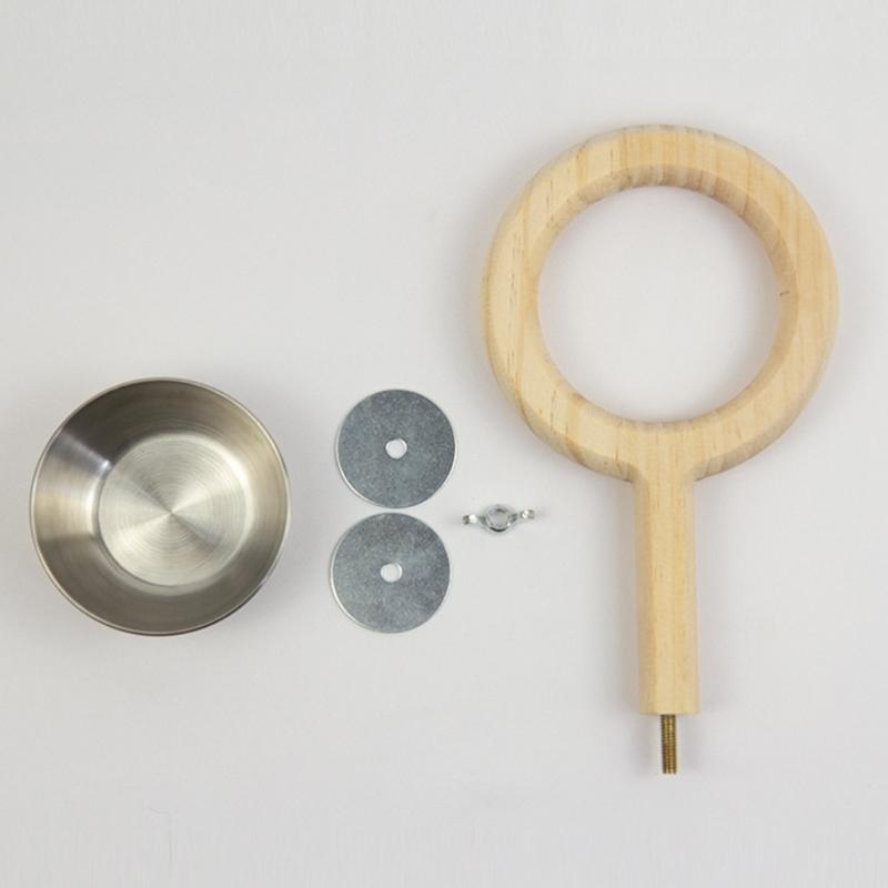 Stainless Steel Feeding Cup Wooden Bird Feeder Perch For Small Medium Parrots With Detachable Design Easy To Clean