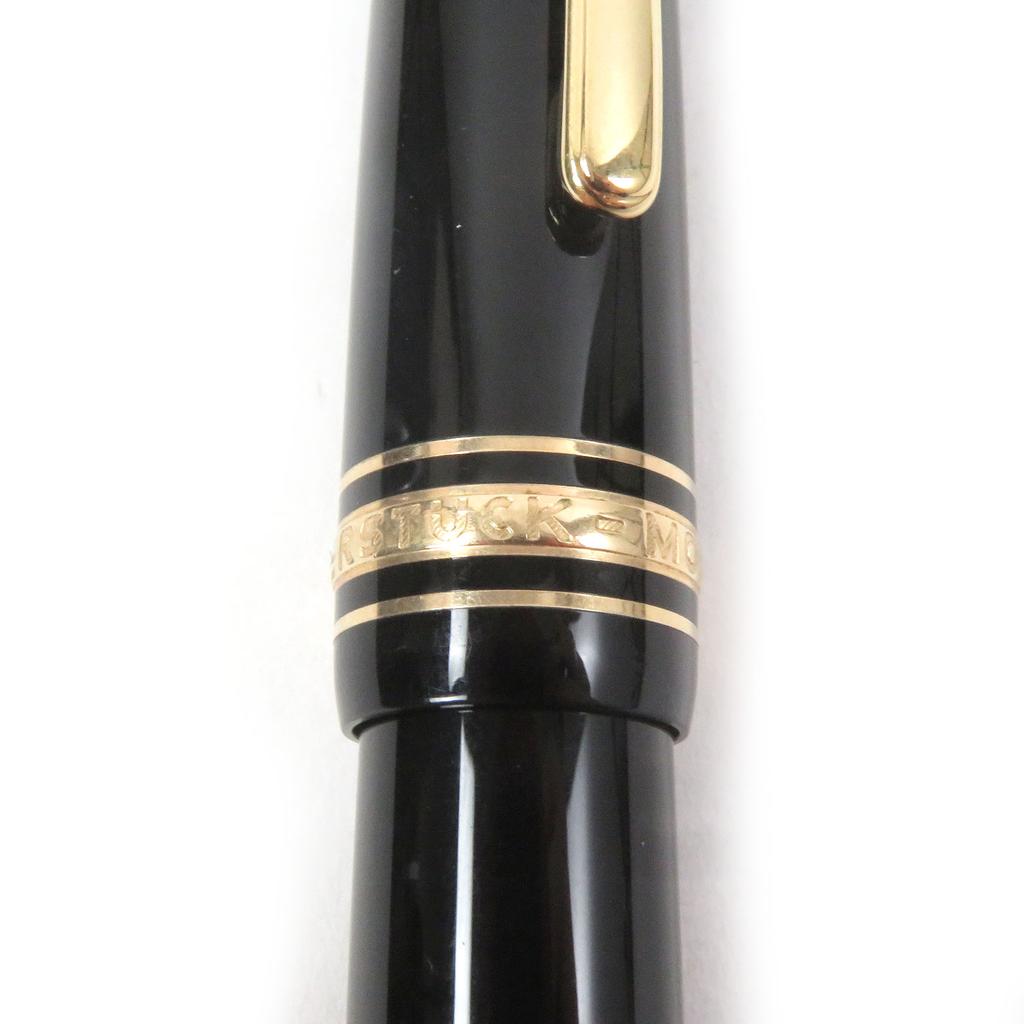 Great MONTBLANC Fountain Pen Meisterstck Cap Type Black Gold 14K Mens Used