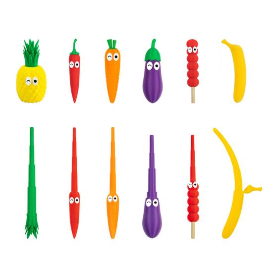 Telescoping Fruit Toy 3D Printed Fruit Vegetable Swords Portable Fidget Toy for Kids Creative Fun Role-Playing Prop