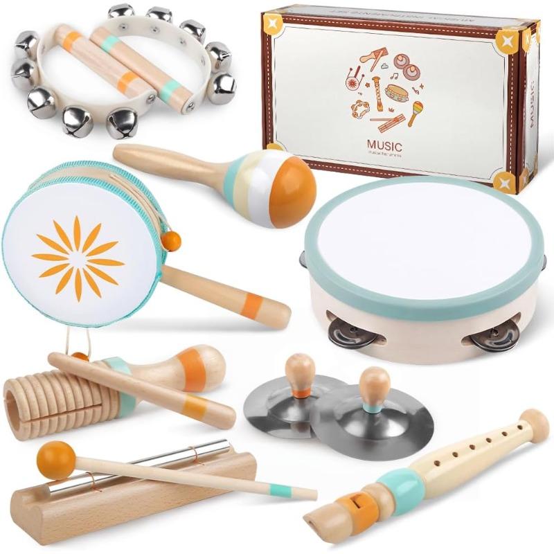 Toddlers Musical Instruments-Baby Montessori Wooden Musical Toys for Toddlers 1-3 Year Old,Kids Percussion Instruments Birthday Gift for 1-3-5+ Musical toys