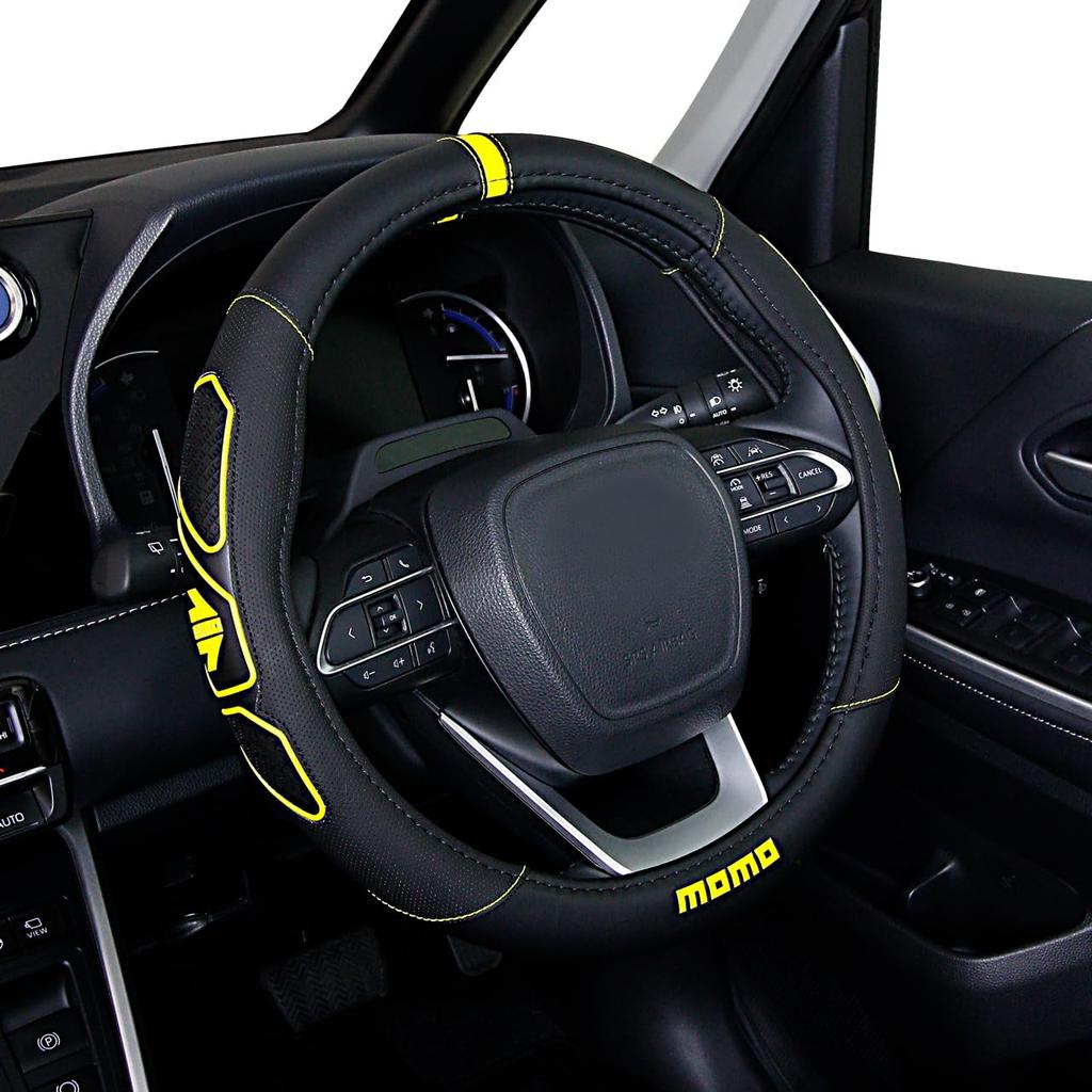 MOMO PROFILE Steering Wheel Cover, Italy, Milan, Size Small, Yellow