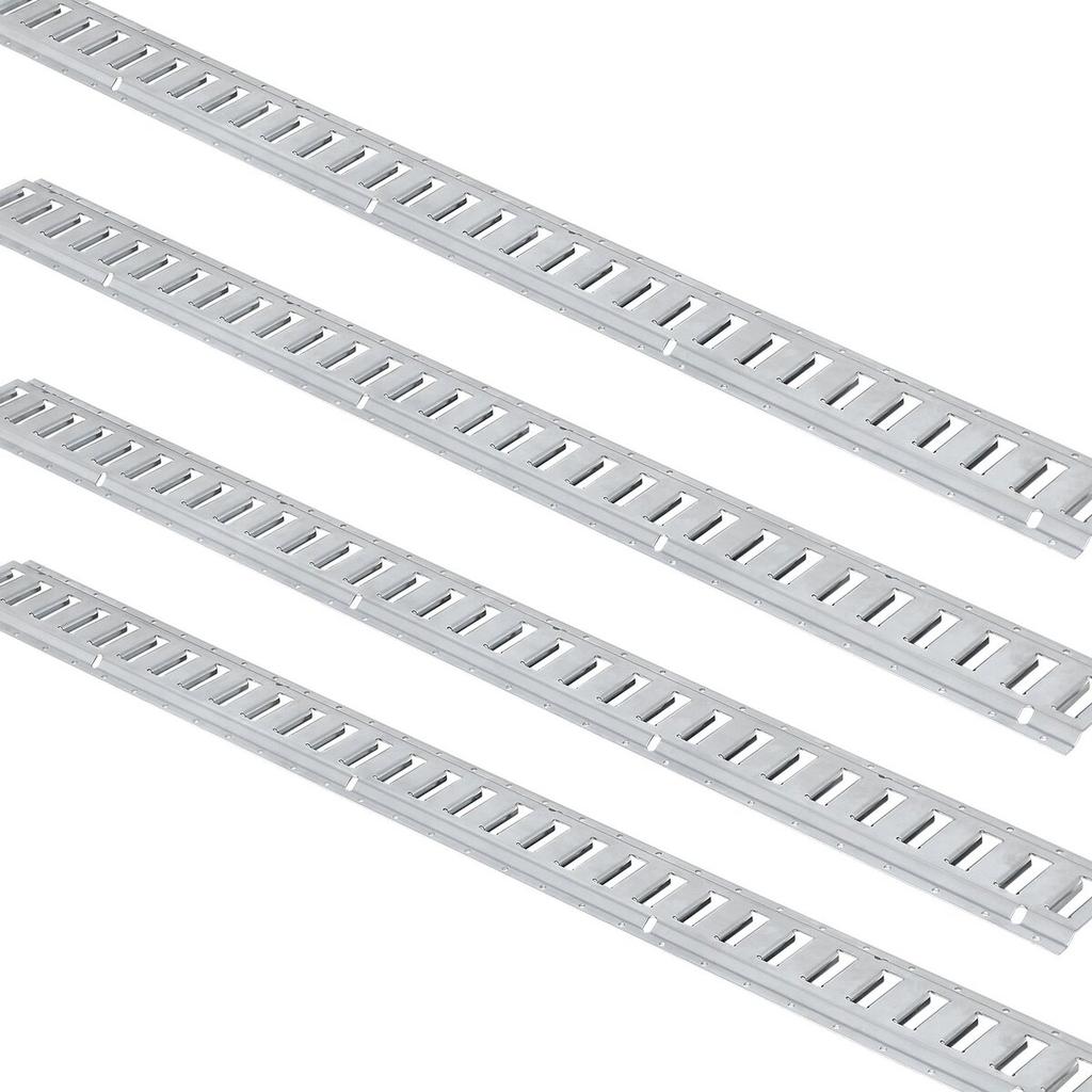 Kit de rail d'arrimage E-Track, Ensemble de 24 pièces de 5' de rails E comprenant 8 rails en acier et 8 ancrages à anneau O et 8 sangles d'arrimage avec anneau en D, Accessoires d'arrimage polyvalents