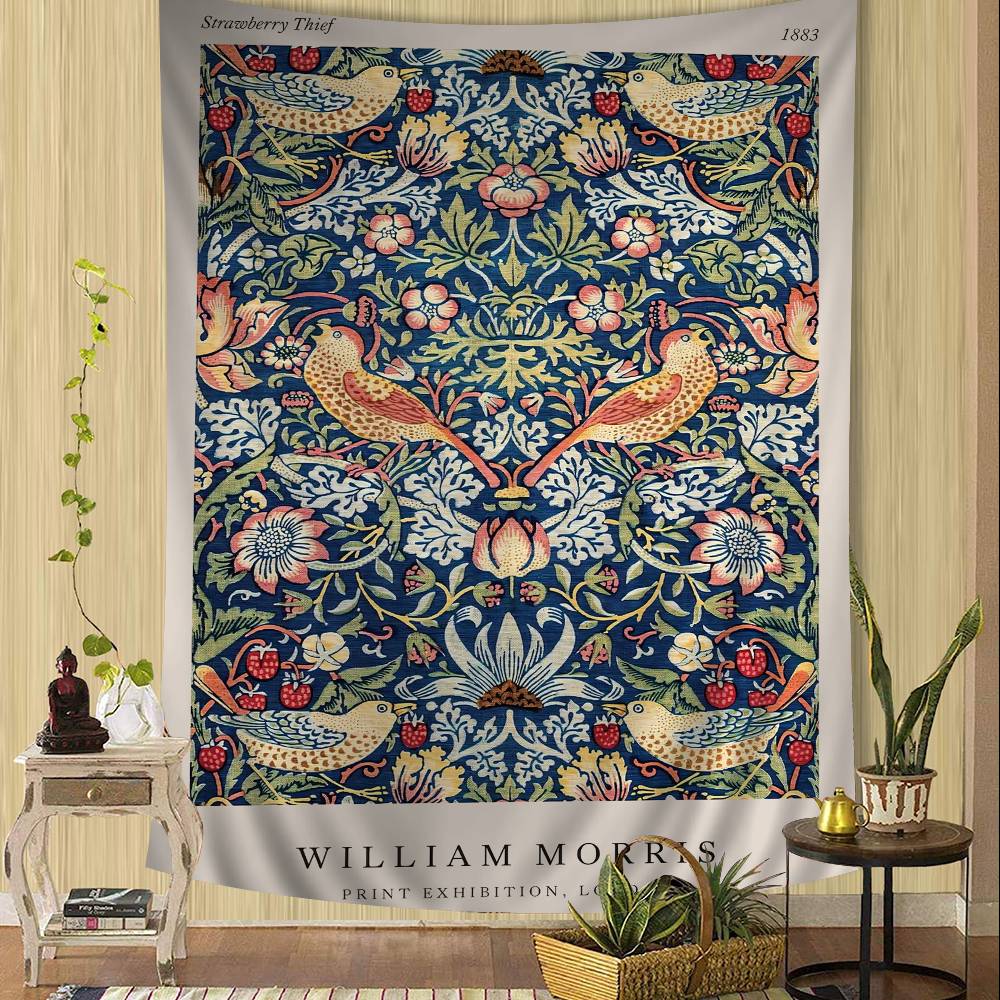 Abstract WWilliam MMorris Flower Cartoon Tapestry Wall Hanging Decoration Household Home Decor