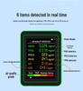 6-in-1 Air Quality Monitor: Formaldehyde, PM2.5, CO2, TVOC Detection