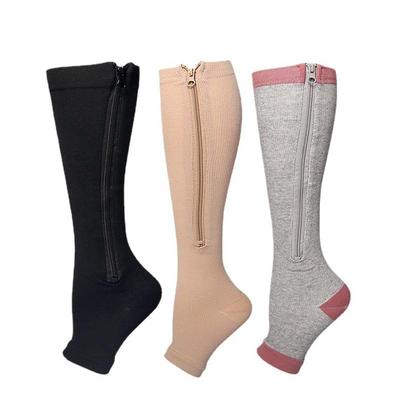 Pressure Socks Women's Zipper Socks Summer Leg Socks Sports Compression Socks Pressure Socks Open-toed Calf Socks