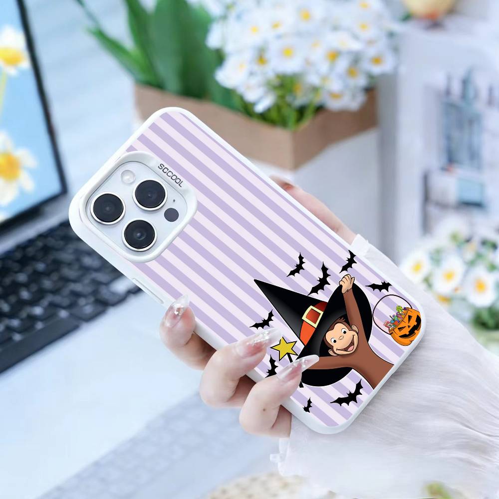 Monkey Brushing Teeth Phone Case For IPhone 16 17 15 14 12 13 Pro Max white Color Shockproof Cover