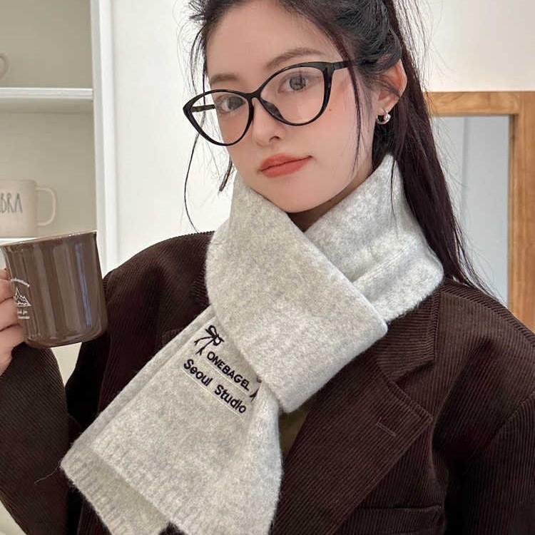 Schal Damen Winter Wollmischung Tide Student Luxusgefühl Stricken Warm Hals Tide