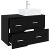 Bathroom Furniture Set 2 Pcs Black Oak Engineered Wood