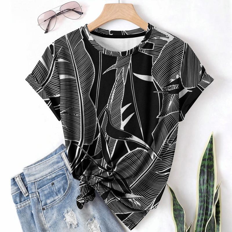 

Повседневная спортивная женская футболка с круглым вырезом и короткими рукавами, растительно-коричневая, с изображением дерева павловнии, дышащая, легкая футболка 6XL