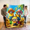 Warm Soft Minions Character Throw Blanket for Sofa Bed in  Sizes for Kids  Adults