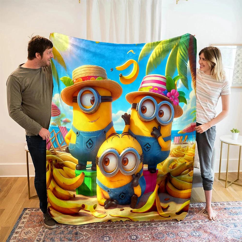 Warm Soft Minions Character Throw Blanket for Sofa Bed in Sizes for Kids Adults
