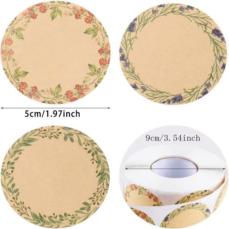 50MM, 500 Stickers/roll, Kraft Paper, Thank You Can Stickers, Handmade, Adhesive Baking Decoration, Circular Stickers