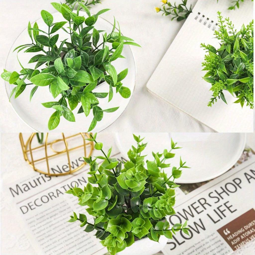 1 Set White Plant Pots With Small Hanging Frost Artificial Plants, Hanging Frost Effect Artificial Plants Come To Life, Includes Pots