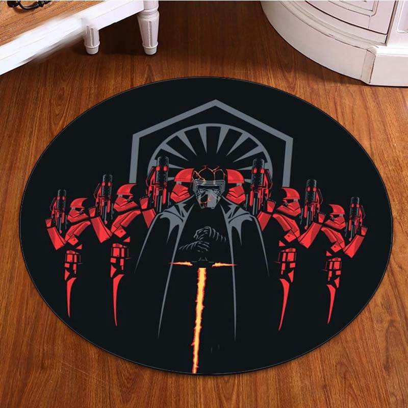 Круглый ковер Звездные Войны Круглый ковер Ковер по фильму Научная фантастика Круглый коврик Украшение комнаты Ковер для зоны Diameter 60cm