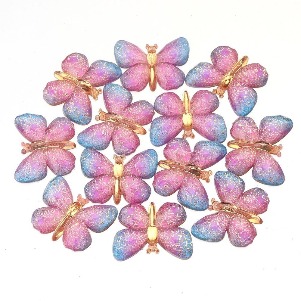 Two-tone Gradient Butterfly Beads  For DIY Necklace Bracelet Jewelry Making Accessories