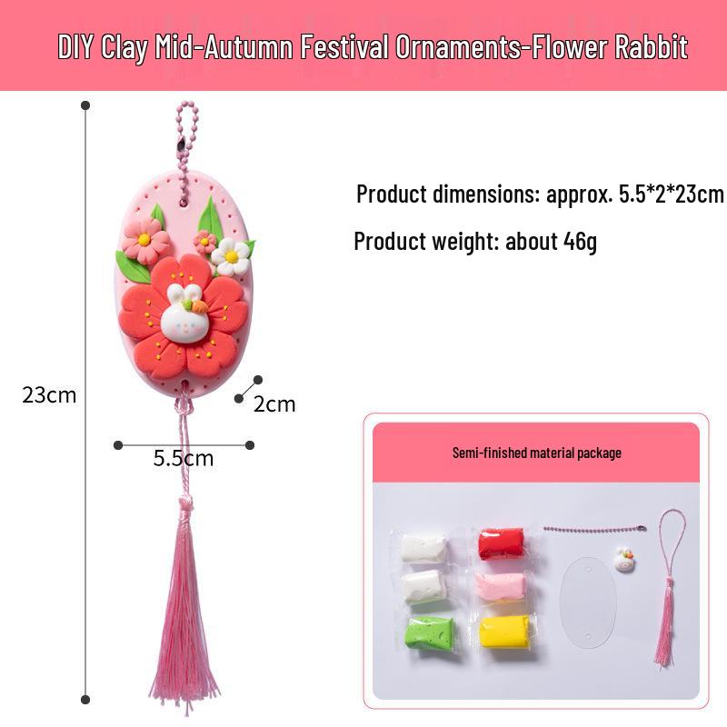 Handmade Mid-Autumn Clay Hanging Ornament DIY Kit for Kids Craft & Kindergarten Decoration