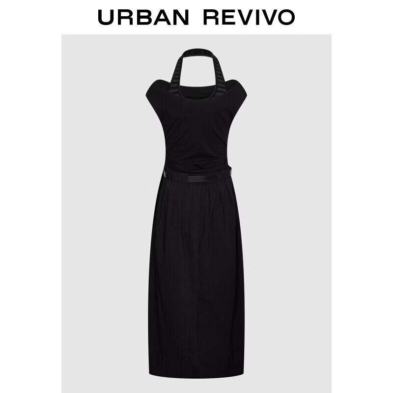 UR2026 Women's Summer Halter Neck Belted A-Line Dress