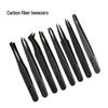 Anti-Static Curved Tip Plastic Tweezers, Multi-functional with Wide and Flat Tips for Industrial and Eyelash Use.