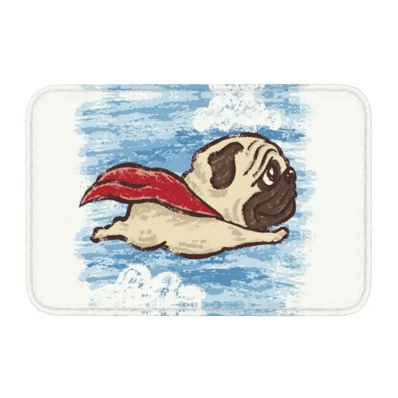 Pug Colorful Pugs Art Dog Pet Lover Floor Door Bathroom Kitchen Mat Anti-Slip Indoor Cute Pet Doormat Toilet Entrance Carpet Rug