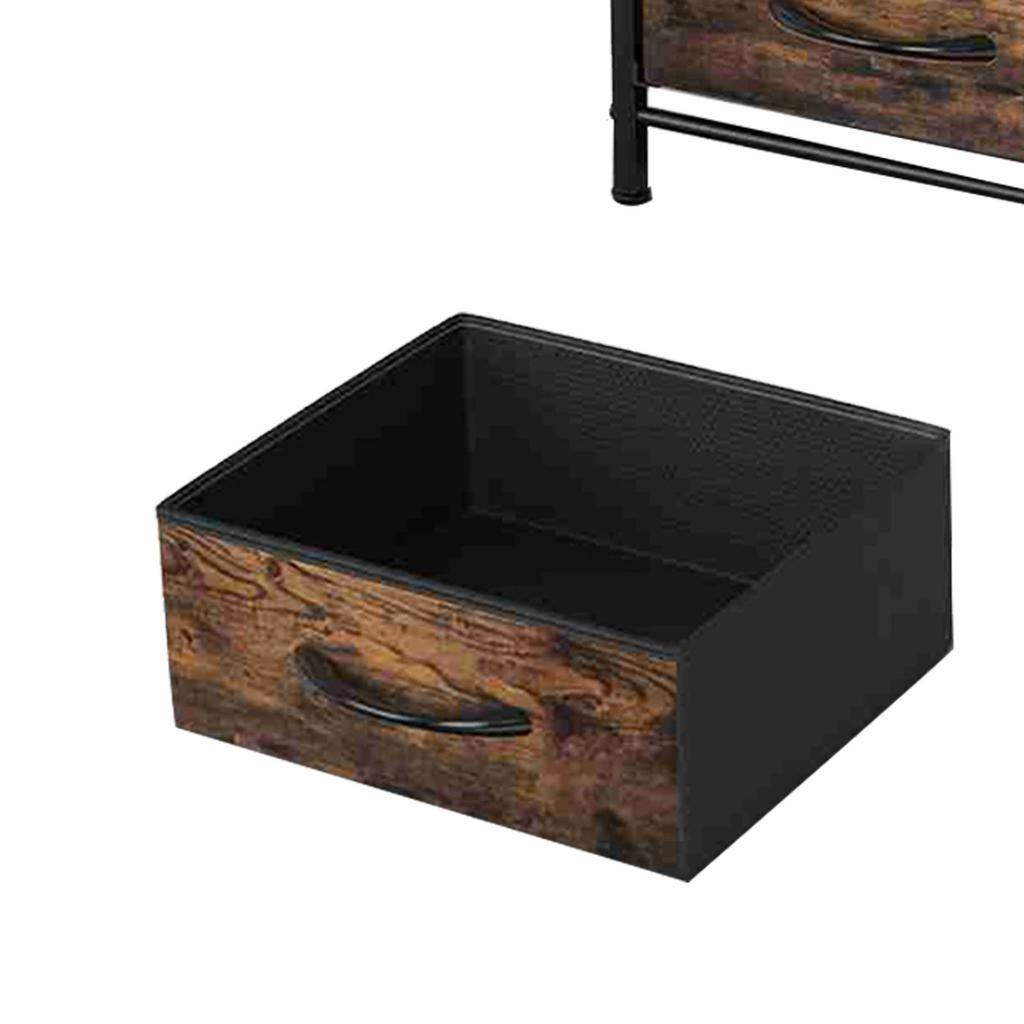 Bedside Table Brown Color Multifunctional Iron and Triamine Plate Nightstand Side Table for Living Room Bedroom
