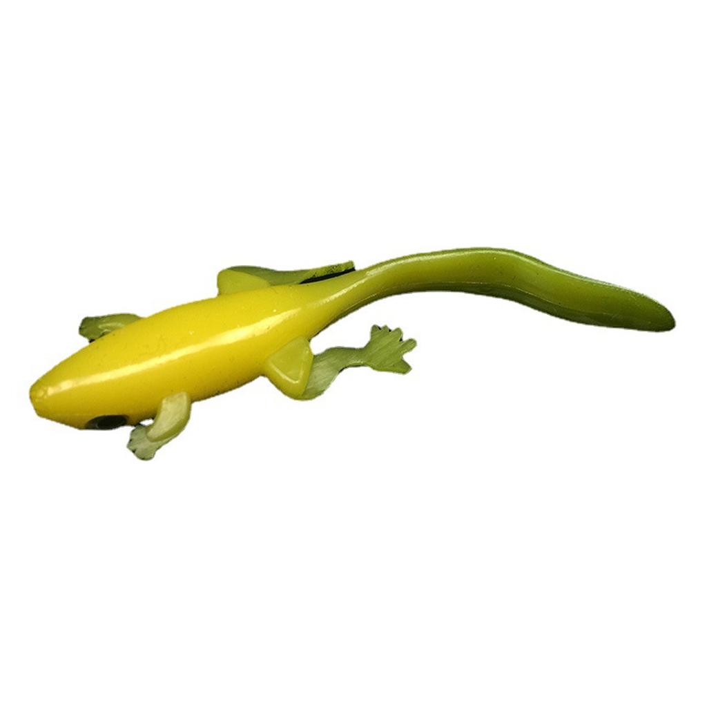 5pcs Simulated Giant Salamander Floating Lures Green Lizard Silicone Bait Swimbait Artificial Bait Fishing Accessories