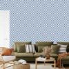 Checkerboard wallpaper in blue, white, azure and light gray 50x1000