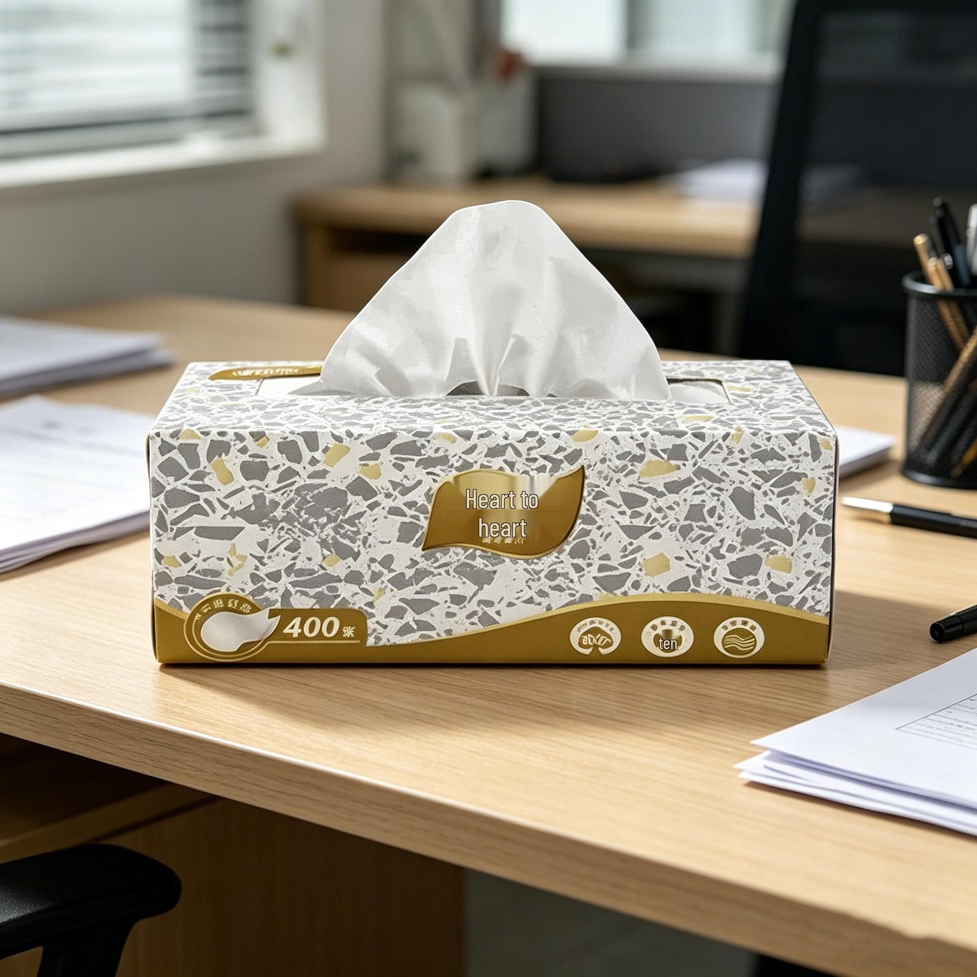 Xin Xiang Yin D200 Boxed 2-Ply Facial Tissues, 200 Large Wide Napkins 6 boxes