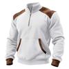 Men's Colorblock Half Zip Stand Collar Sweatshirt Men's Sports Large Size Casual Stand Collar Sweatshirt
